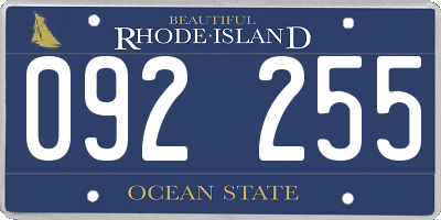 RI license plate 092255