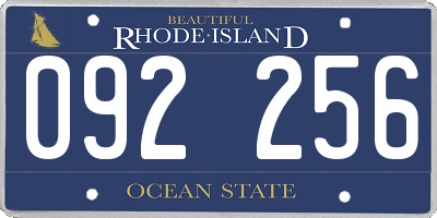 RI license plate 092256