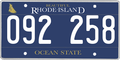 RI license plate 092258