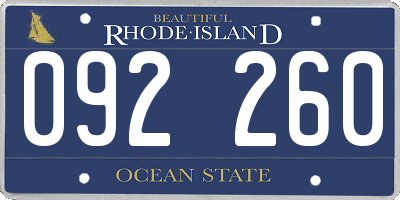 RI license plate 092260