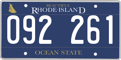 RI license plate 092261