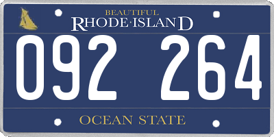 RI license plate 092264