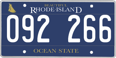 RI license plate 092266