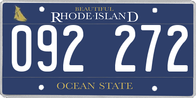 RI license plate 092272