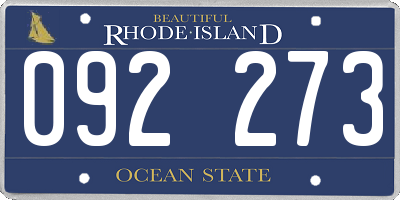 RI license plate 092273