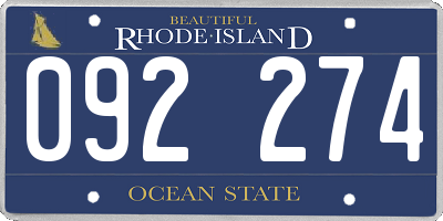 RI license plate 092274
