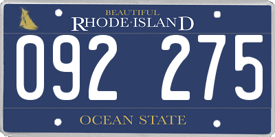 RI license plate 092275