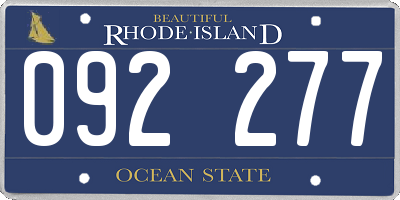 RI license plate 092277