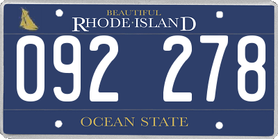RI license plate 092278
