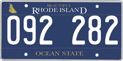 RI license plate 092282
