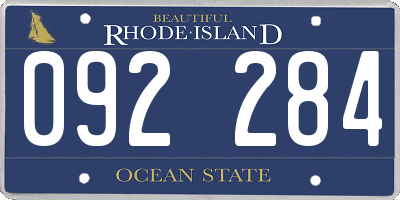 RI license plate 092284