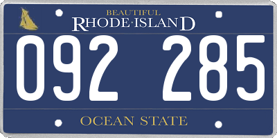 RI license plate 092285