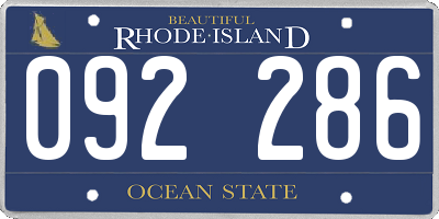 RI license plate 092286