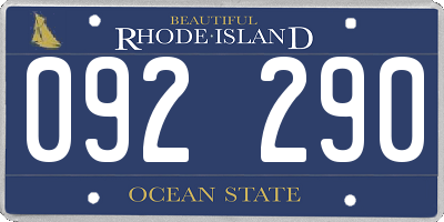 RI license plate 092290