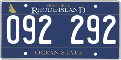 RI license plate 092292