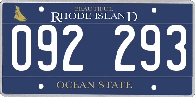 RI license plate 092293