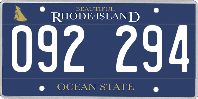 RI license plate 092294