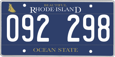 RI license plate 092298