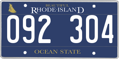 RI license plate 092304
