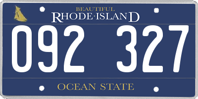 RI license plate 092327