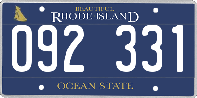 RI license plate 092331
