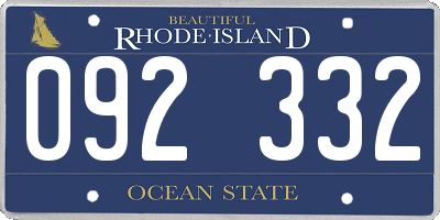 RI license plate 092332