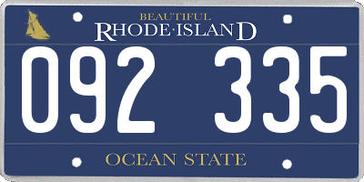 RI license plate 092335
