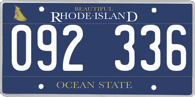 RI license plate 092336