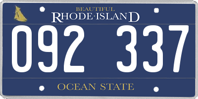 RI license plate 092337