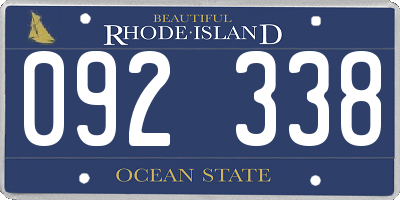 RI license plate 092338