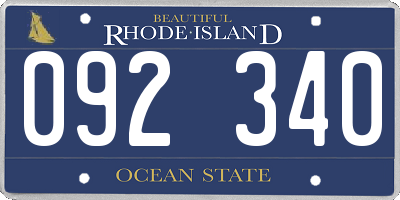 RI license plate 092340