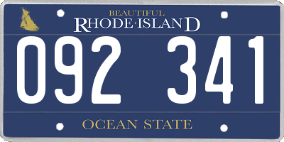 RI license plate 092341