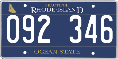 RI license plate 092346