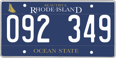 RI license plate 092349