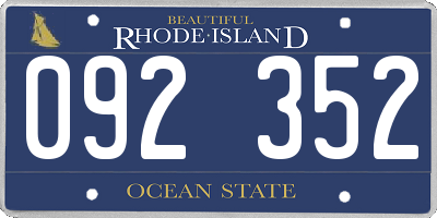 RI license plate 092352