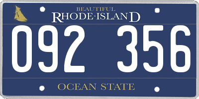 RI license plate 092356