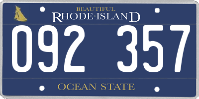 RI license plate 092357