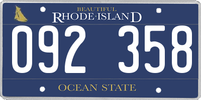 RI license plate 092358