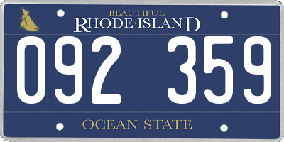 RI license plate 092359