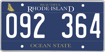 RI license plate 092364