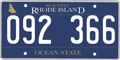 RI license plate 092366