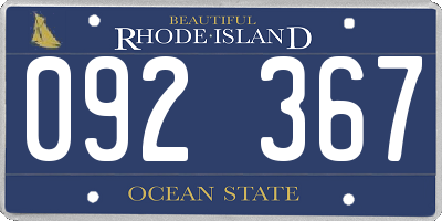 RI license plate 092367