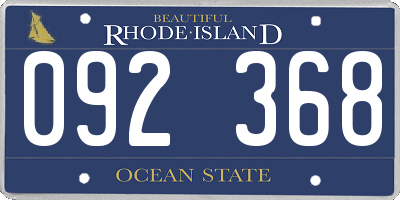 RI license plate 092368
