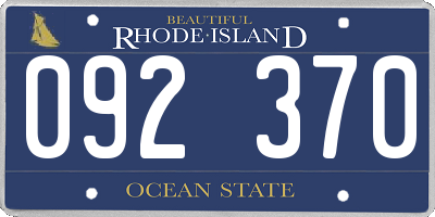 RI license plate 092370