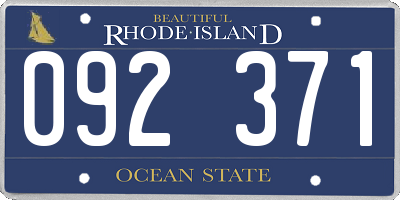 RI license plate 092371