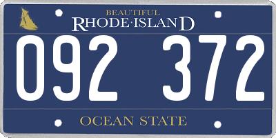 RI license plate 092372