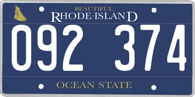RI license plate 092374