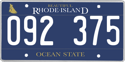 RI license plate 092375