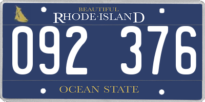 RI license plate 092376