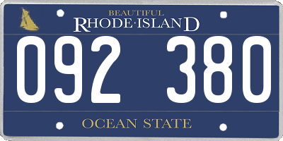 RI license plate 092380